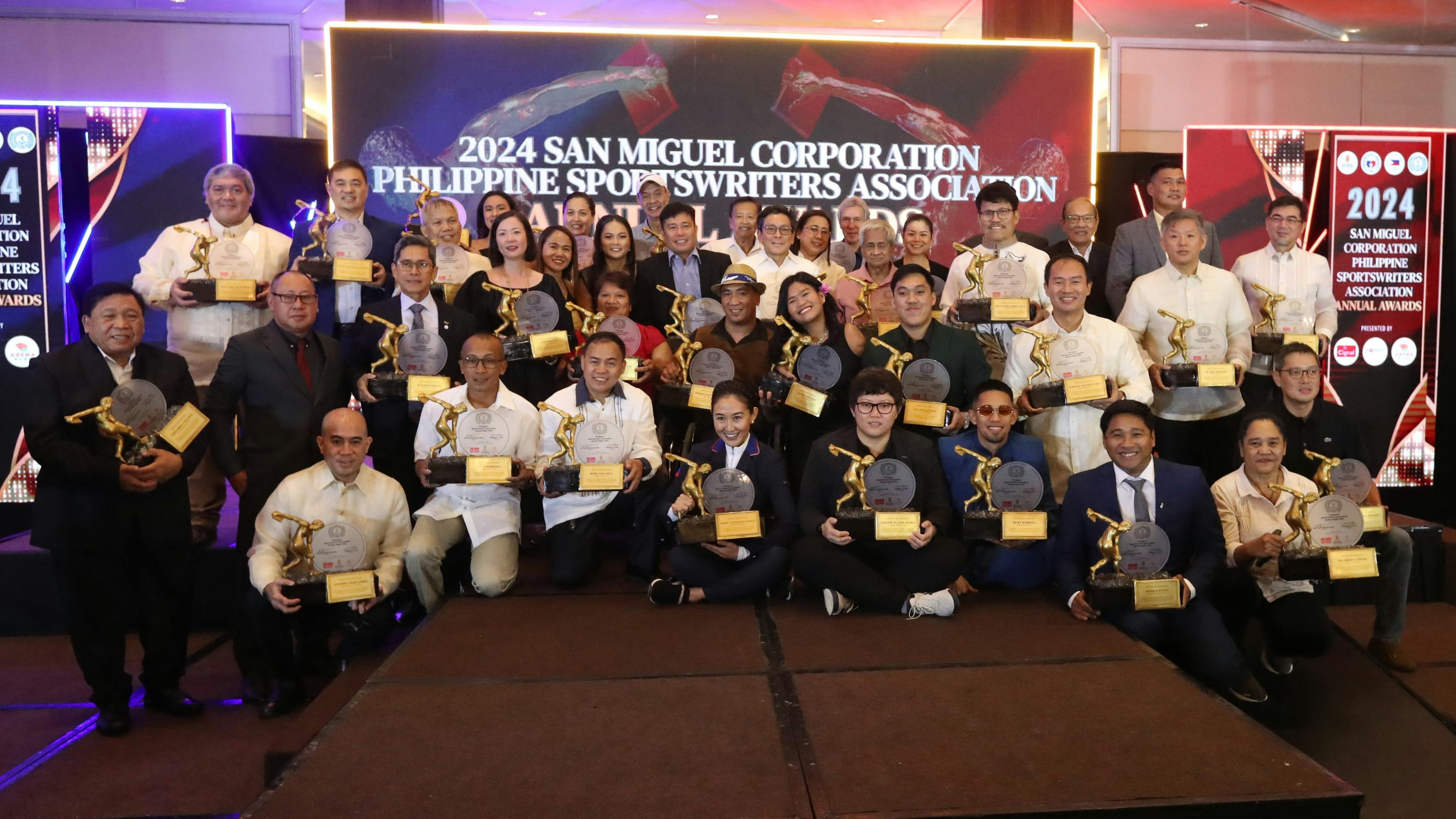 Full list: All the honorees in the Philippine Sportswriters Association Awards Night 